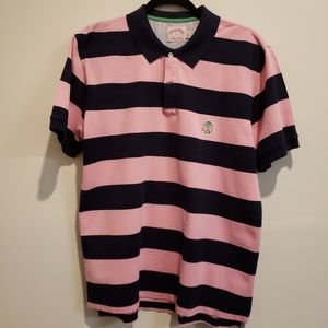 Men's Brooks Brother's Polo Shirt Pink/Navy Large